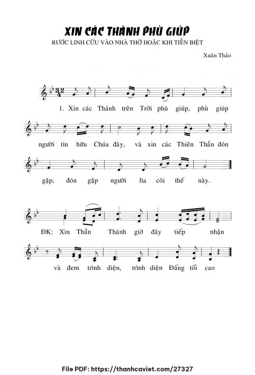 Xin Các Thánh phù giúp - Lm. Xuân Thảo - trang 1