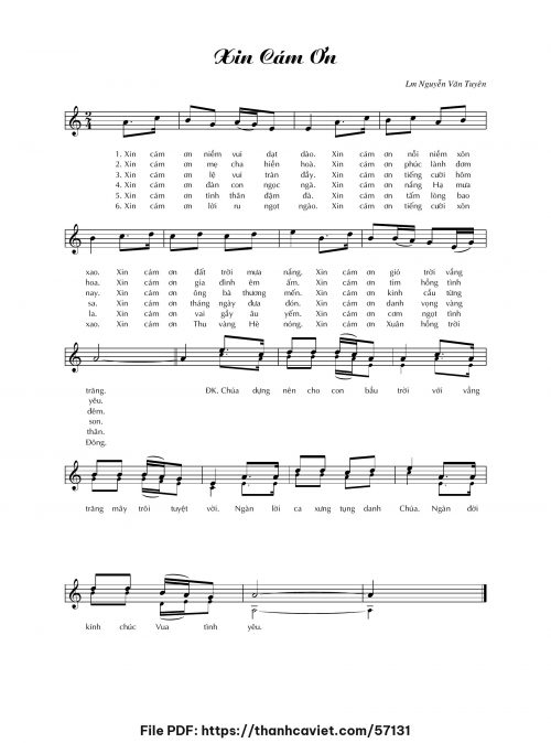 Xin cám ơn - Lm. Nguyễn Văn Tuyên - trang 1