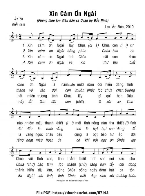 Xin cảm ơn Ngài - Lm. Ân Đức - trang 1