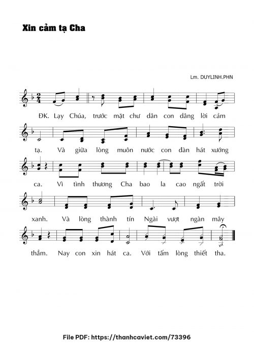 Xin cảm tạ Cha - Lm. DUYLINH.PHN - trang 1