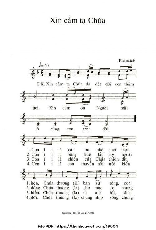 Xin cảm tạ Chúa 2 - Phanxicô - trang 1