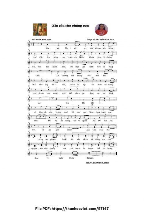 Xin cầu cho chúng con - Trần Kim Lan - trang 1