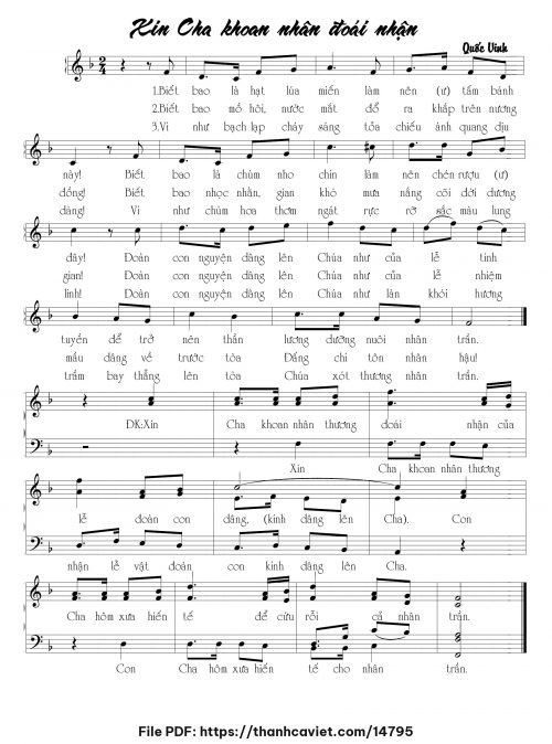 Xin Cha khoan nhân đoái nhận - Quốc Vinh - trang 1