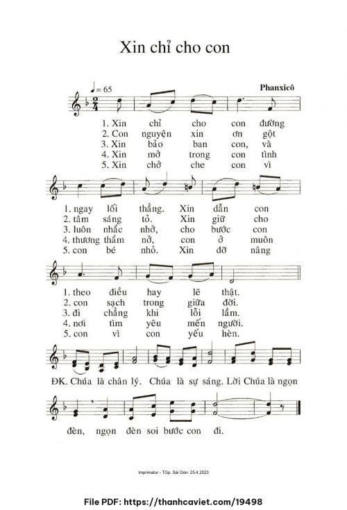 Xin chỉ cho con - Phanxicô - trang 1