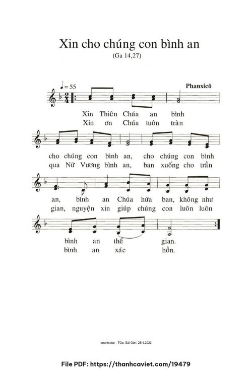 Xin cho chúng con bình an - Phanxicô - trang 1
