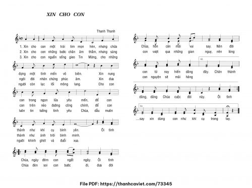 Xin cho con - Thanh Thanh - trang 1