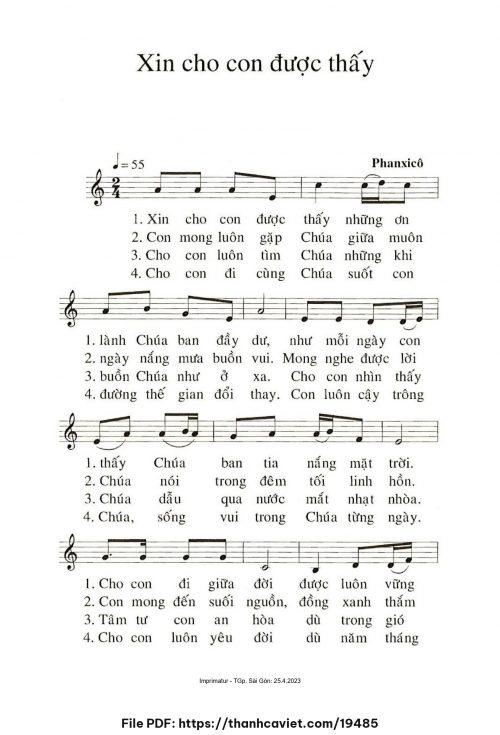 Xin cho con được thấy - Phanxicô - trang 1