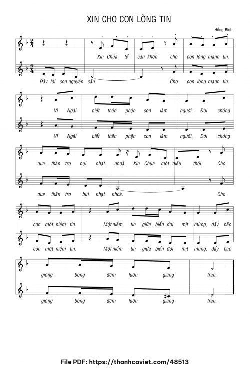 Xin cho con lòng tin - Hồng Bính - trang 1