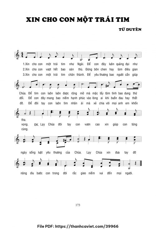 Xin cho con một trái tim - Lm. Từ Duyên - trang 1