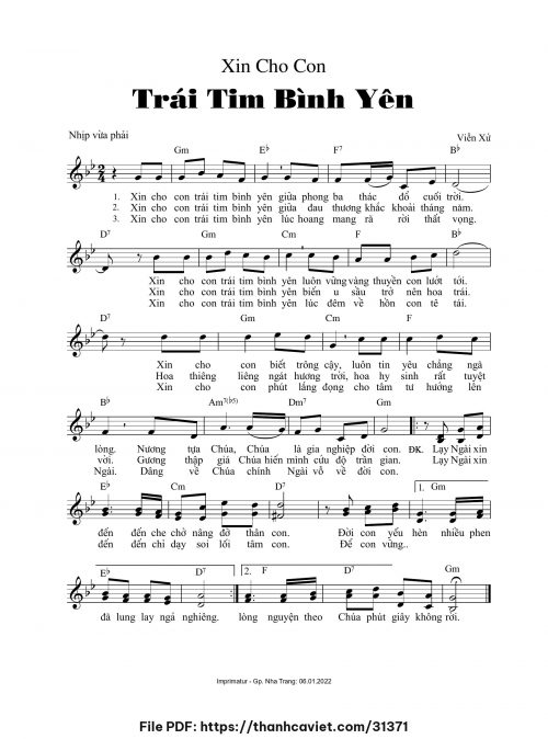 Xin cho con trái tim bình yên - Viễn Xứ - trang 1