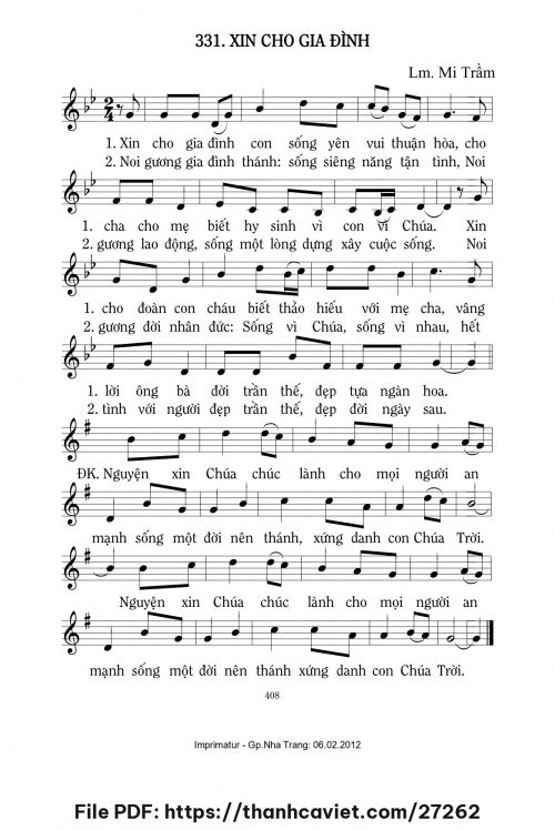 Xin cho gia đình - Lm. Mi Trầm - trang 1
