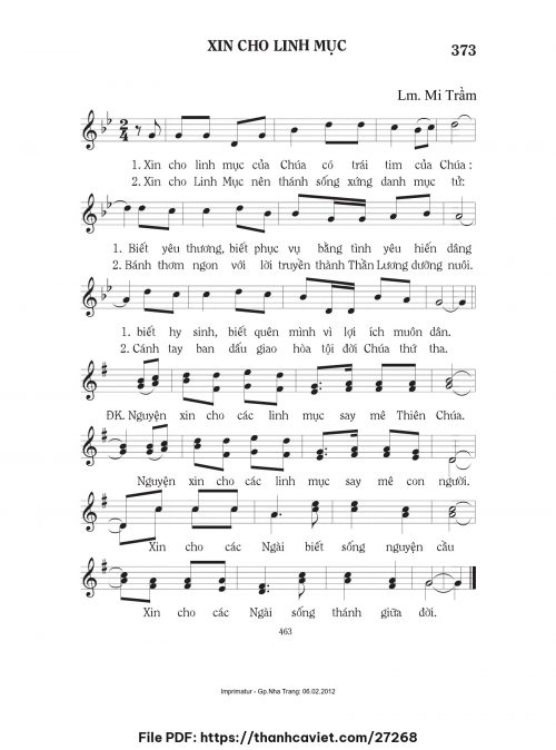 Xin cho Linh mục - Lm. Mi Trầm - trang 1