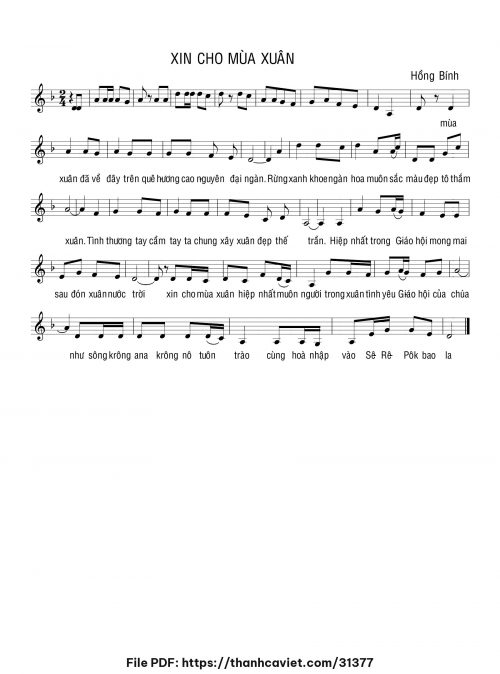 Xin cho mùa xuân - Hồng Bính - trang 1