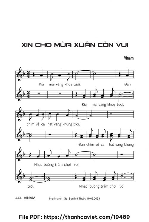 Xin cho mùa xuân còn vui - Vinam - trang 1