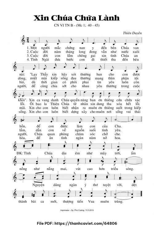 Xin Chúa chữa lành - Thiên Duyên - trang 1