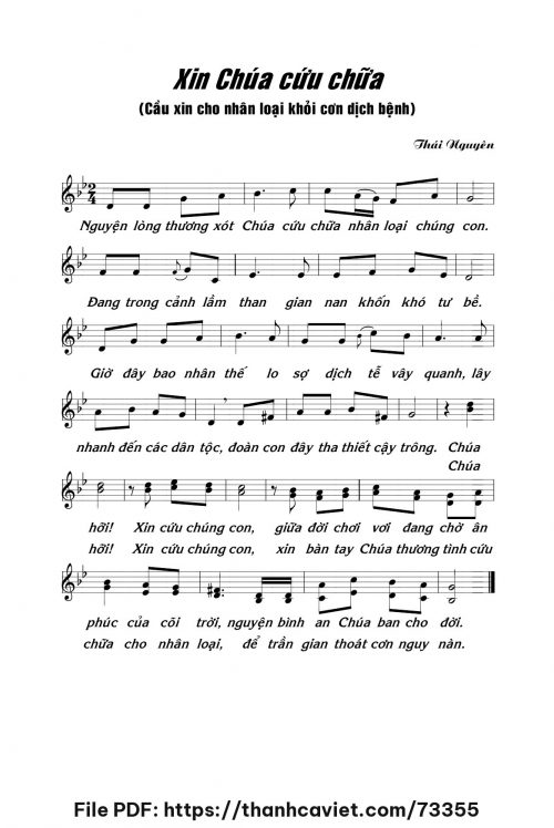 Xin Chúa cứu chữa - Lm. Thái Nguyên - trang 1