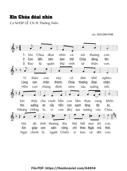 Xin Chúa đoái nhìn - Lm. DUYLINH.PHN - trang 1