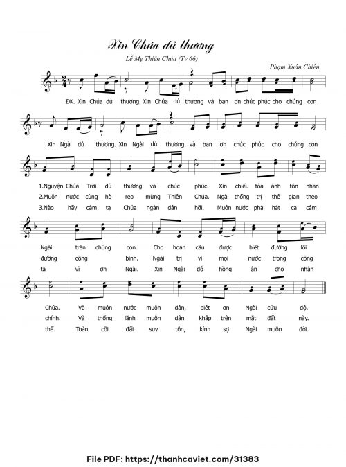 Xin Chúa dủ thương - Phạm Xuân Chiến - trang 1