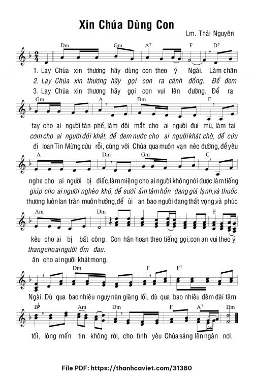 Xin Chúa dùng con - Lm. Thái Nguyên - trang 1