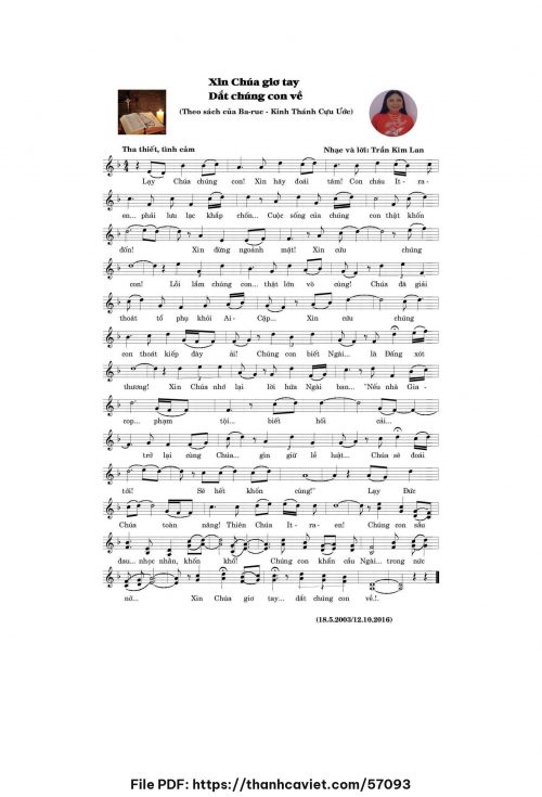 Xin Chúa giơ tay, dắt chúng con về - Trần Kim Lan - trang 1
