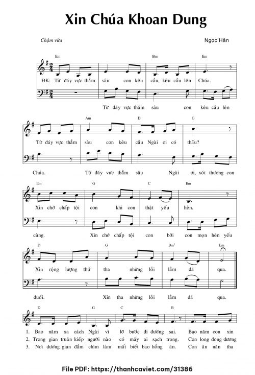 Xin Chúa khoan dung - Lm. Ngọc Hân - trang 1