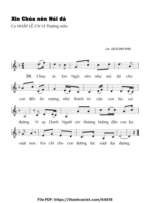 Xin Chúa nên núi đá - Lm. DUYLINH.PHN - trang 1