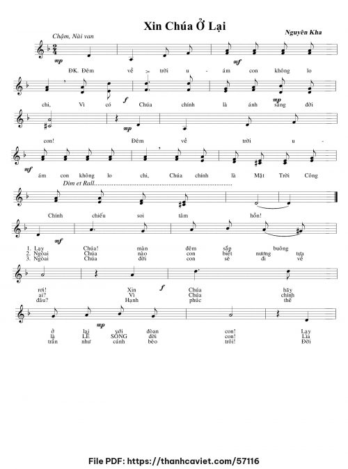Xin Chúa ở lại - Nguyên Kha - trang 1
