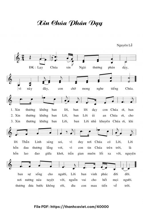 Xin Chúa phán dạy - Lm. Nguyên Lễ - trang 1