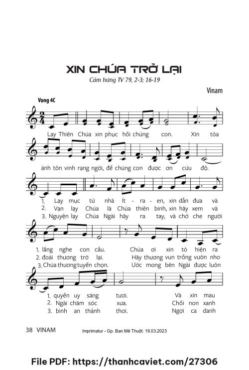 Xin Chúa trở lại - Vinam - trang 1