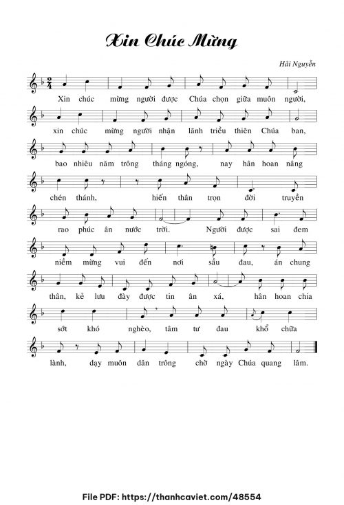 Xin chúc mừng - Hải Nguyễn - trang 1