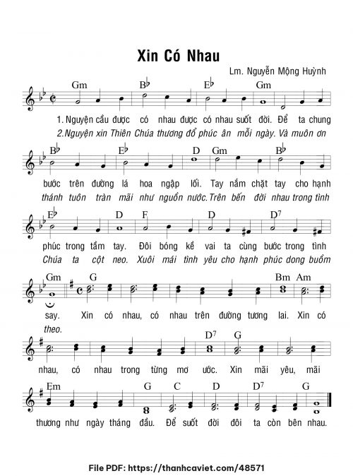Xin có nhau - Lm. Nguyễn Mộng Huỳnh - trang 1