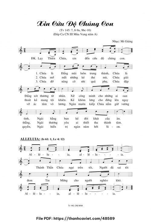 Xin cứu độ chúng con - Mi Giáng - trang 1