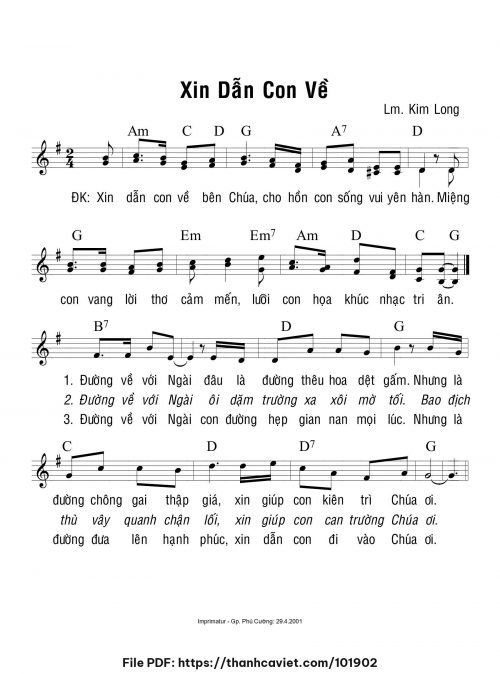 Xin dẫn con về - Lm. Kim Long - trang 1