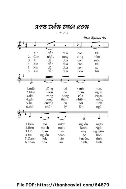 Xin dẫn đưa con - Mai Nguyên Vũ - trang 1