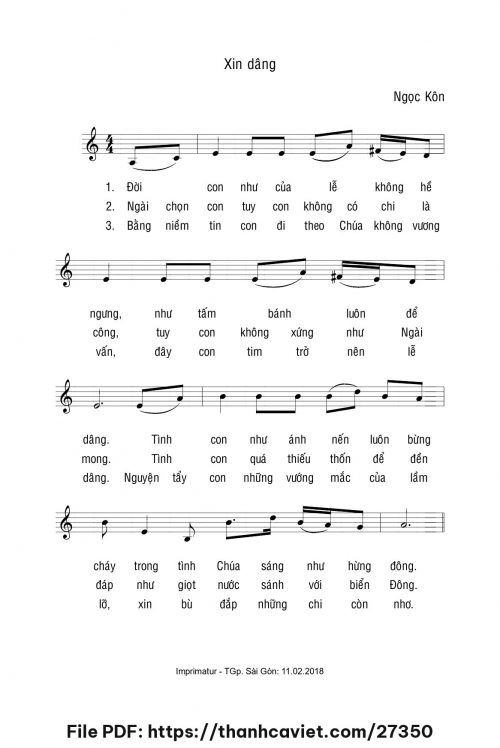 Xin dâng - Ngọc Kôn - trang 1