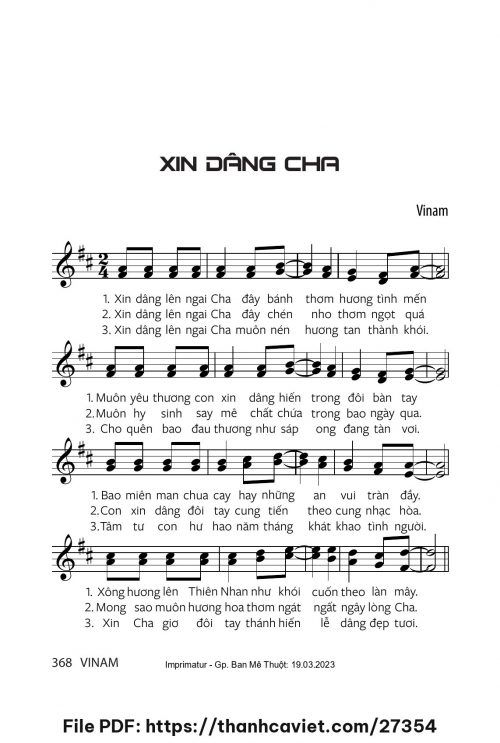 Xin dâng Cha - Vinam - trang 1
