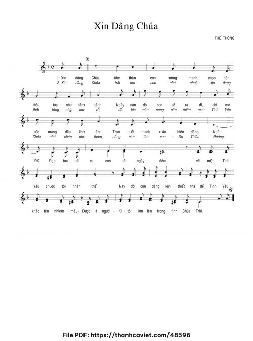 Xin dâng Chúa - Thế Thông - trang 1
