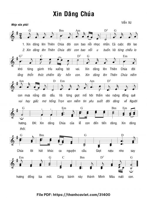 Xin dâng Chúa - Viễn Xứ - trang 1