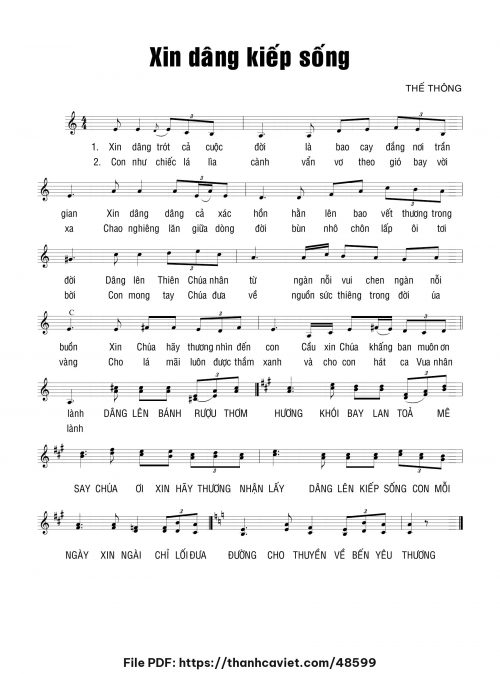 Xin dâng kiếp sống - Thế Thông - trang 1