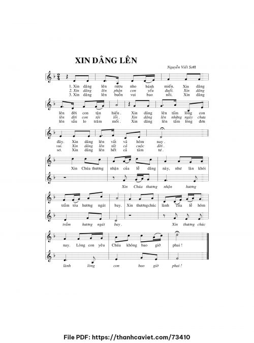 Xin dâng lên - Nguyễn viết Sơn - trang 1