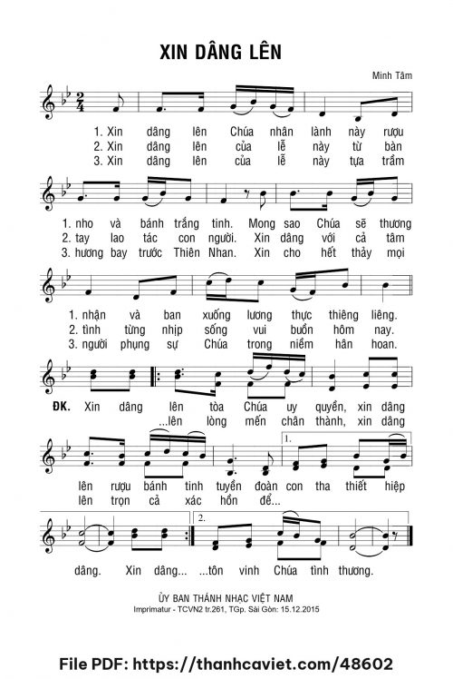 Xin dâng lên - Minh Tâm - trang 1