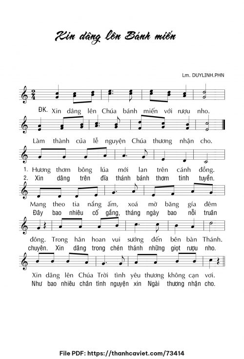 Xin dâng lên bánh miến - Lm. DUYLINH.PHN - trang 1
