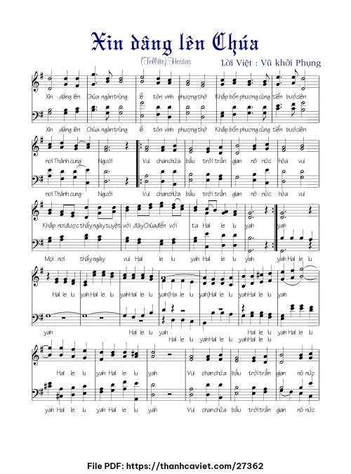 Xin dâng lên Chúa - Lm. Vũ Khởi Phụng - trang 1