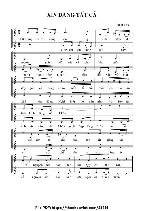 Xin dâng tất cả - Nhật Tân - trang 1