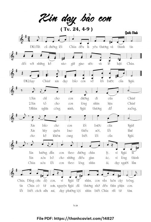 Xin dạy bảo con - Quốc Vinh - trang 1