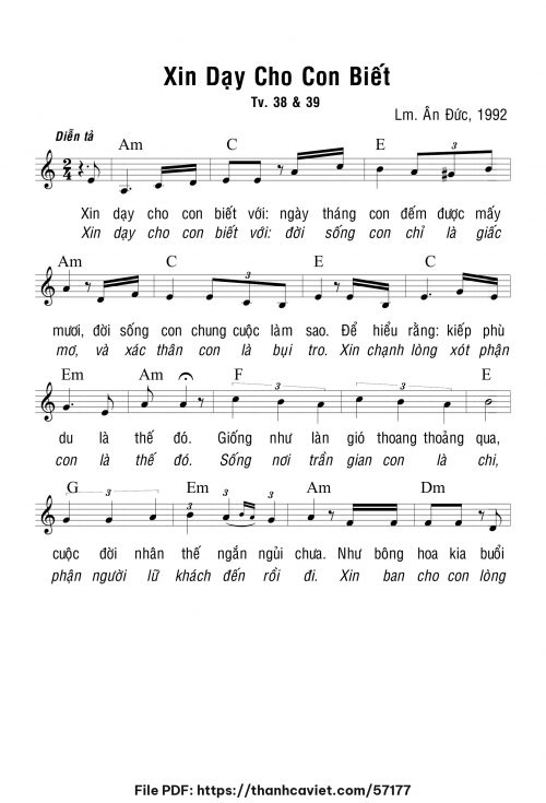Xin dạy cho con biết - Lm. Ân Đức - trang 1