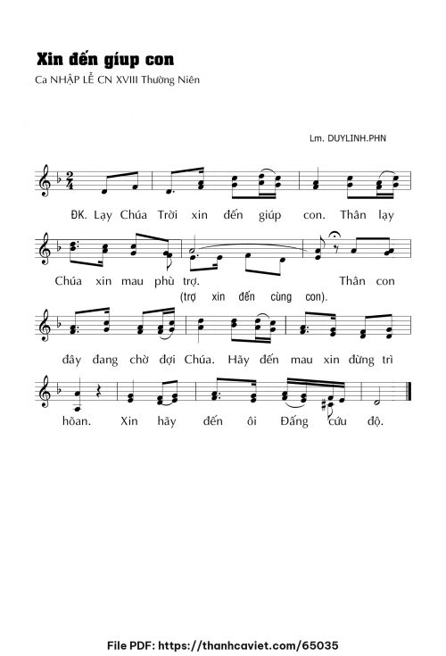 Xin đến giúp con - Lm. DUYLINH.PHN - trang 1