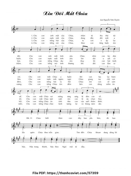 Xin đôi mắt Chúa - Lm. Nguyễn Văn Tuyên - trang 1