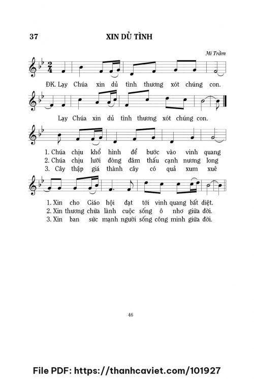 Xin dủ tình - Lm. Mi Trầm - trang 1