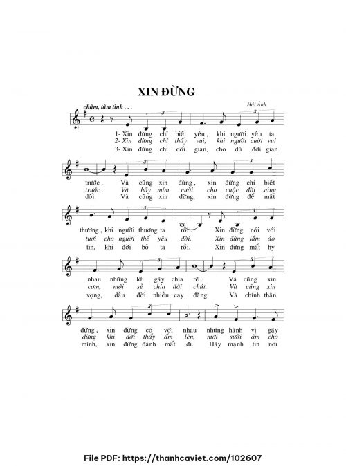 Xin đừng - Hải Ánh - trang 1